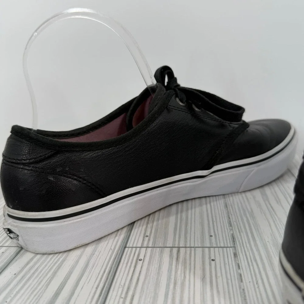 Vans Candem Deluxe Black Leather UltraCush Sneakers Womens Size 10